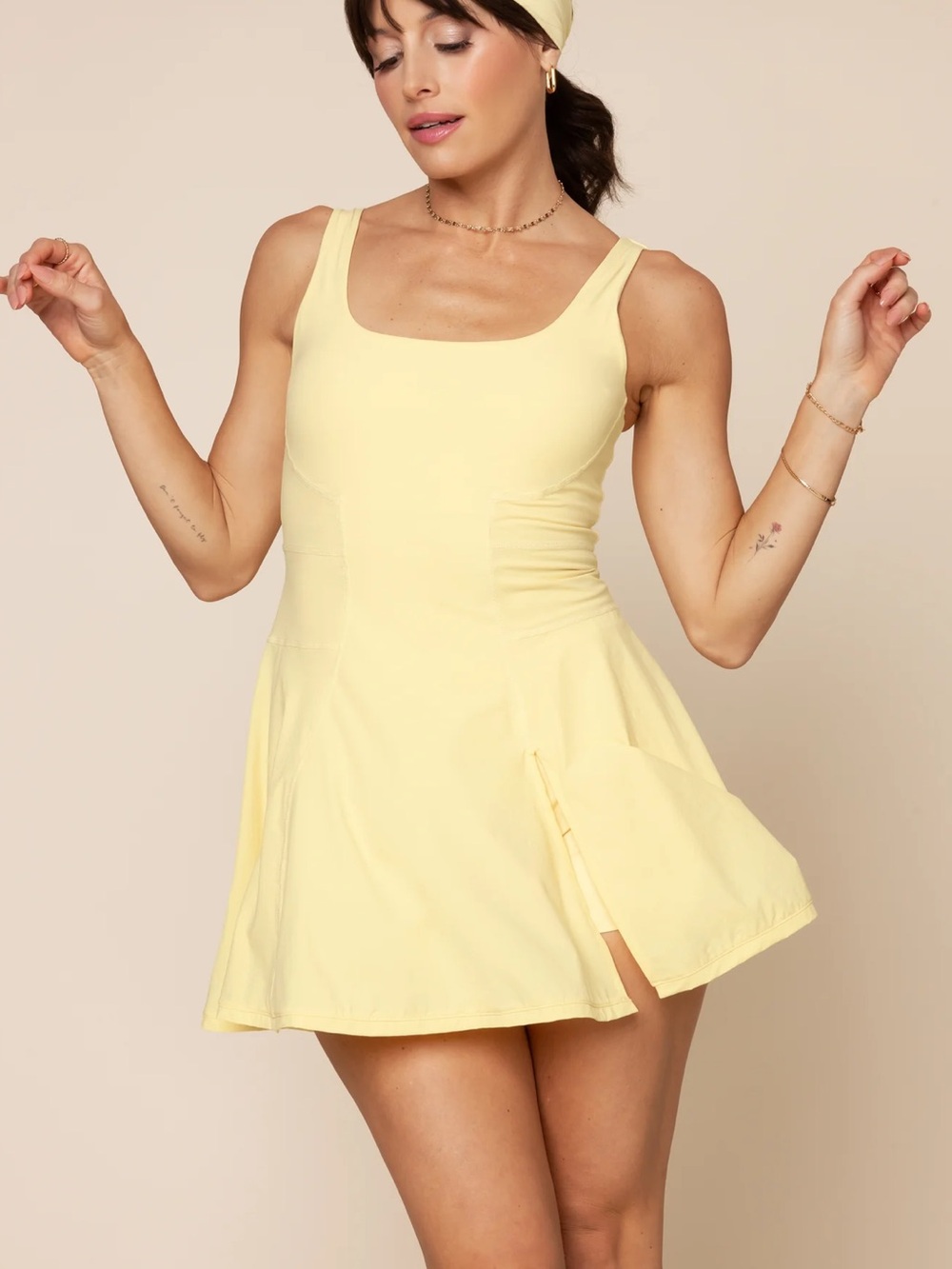 New POPFLEX Buttercream Tie-Breaker Superdress -  Butter Yellow Tennis Dress